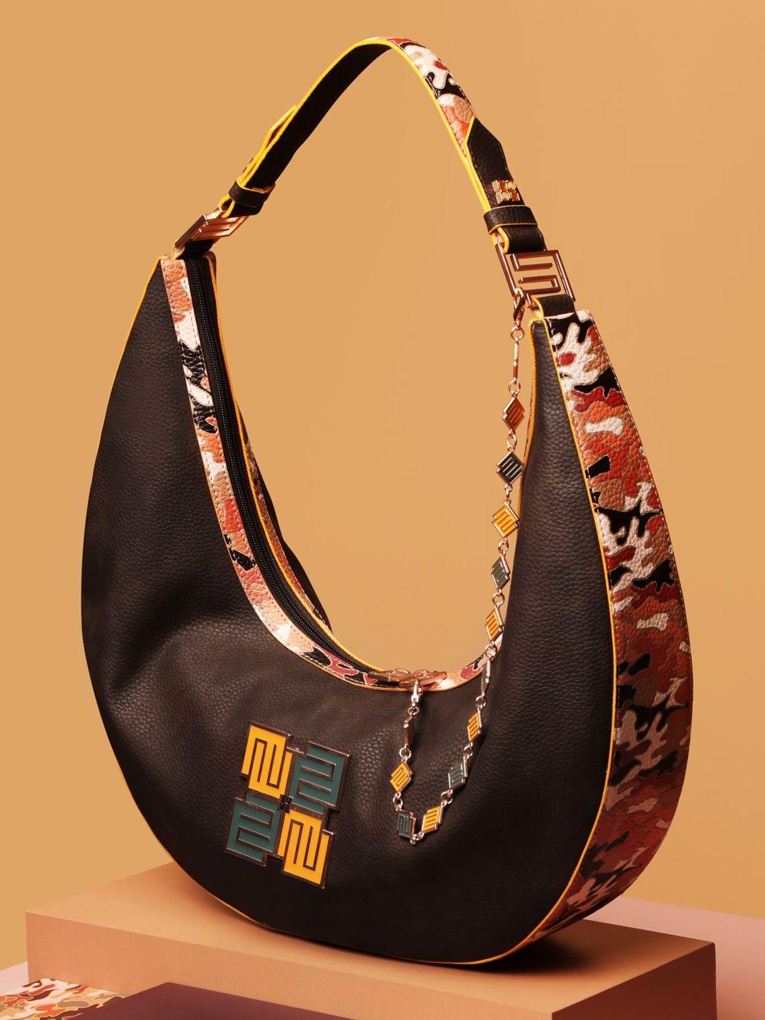 eume printed half moon hobo bag