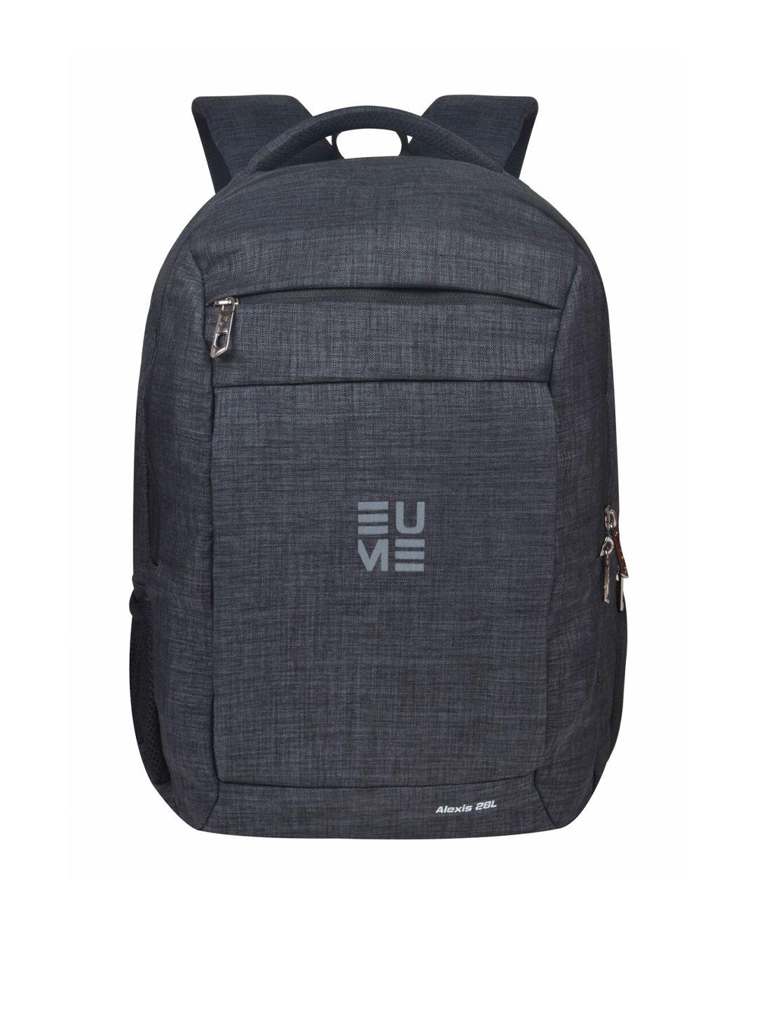 eume unisex black & grey brand logo backpack