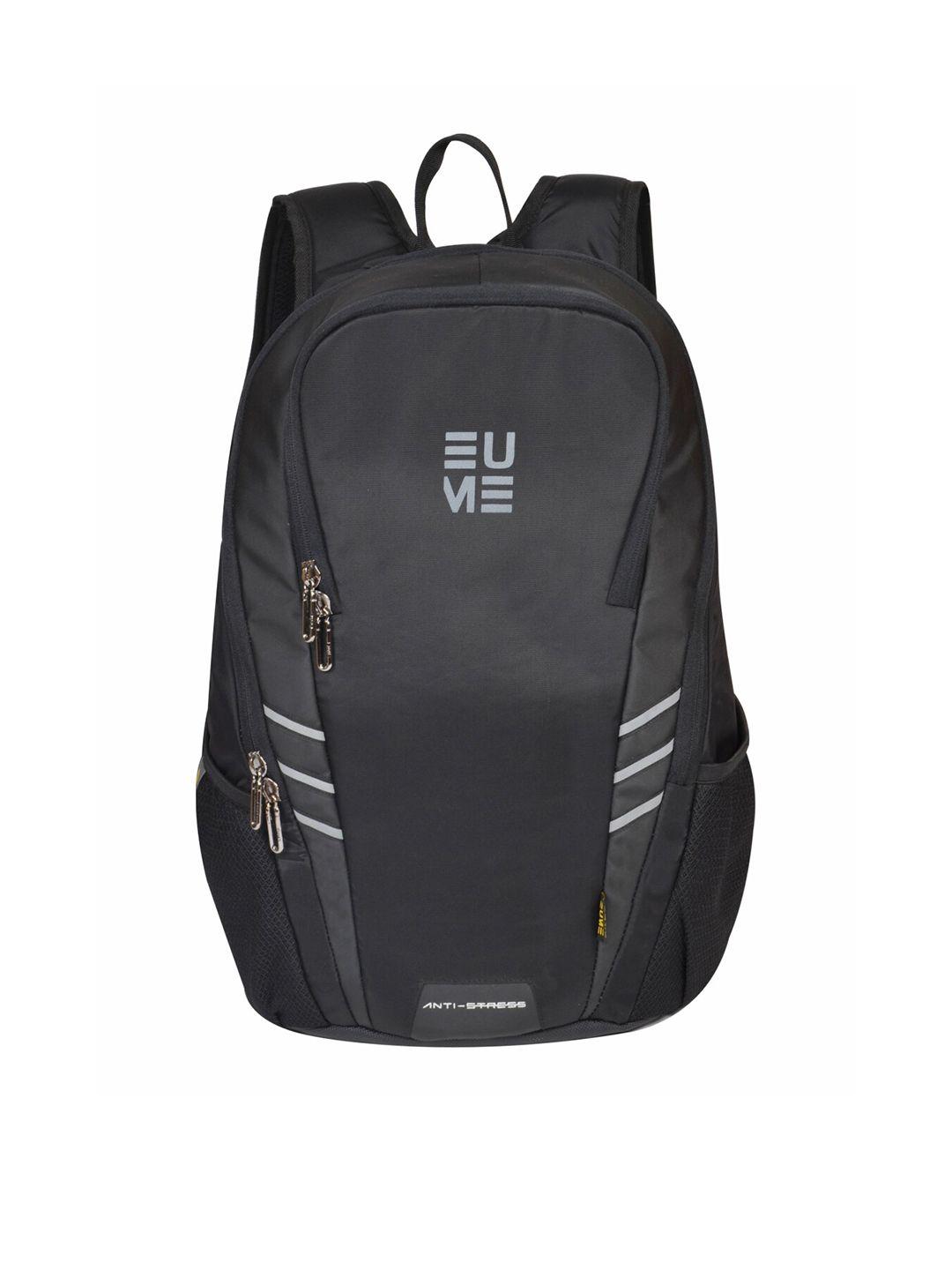 eume unisex black & white backpack with hip strap