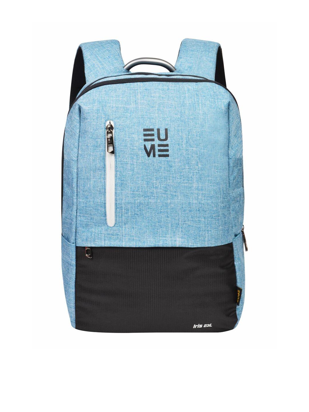 eume unisex blue & black colourblocked backpack