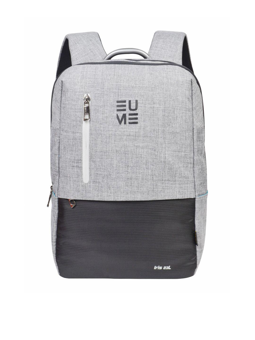 eume unisex grey & black colourblocked backpack
