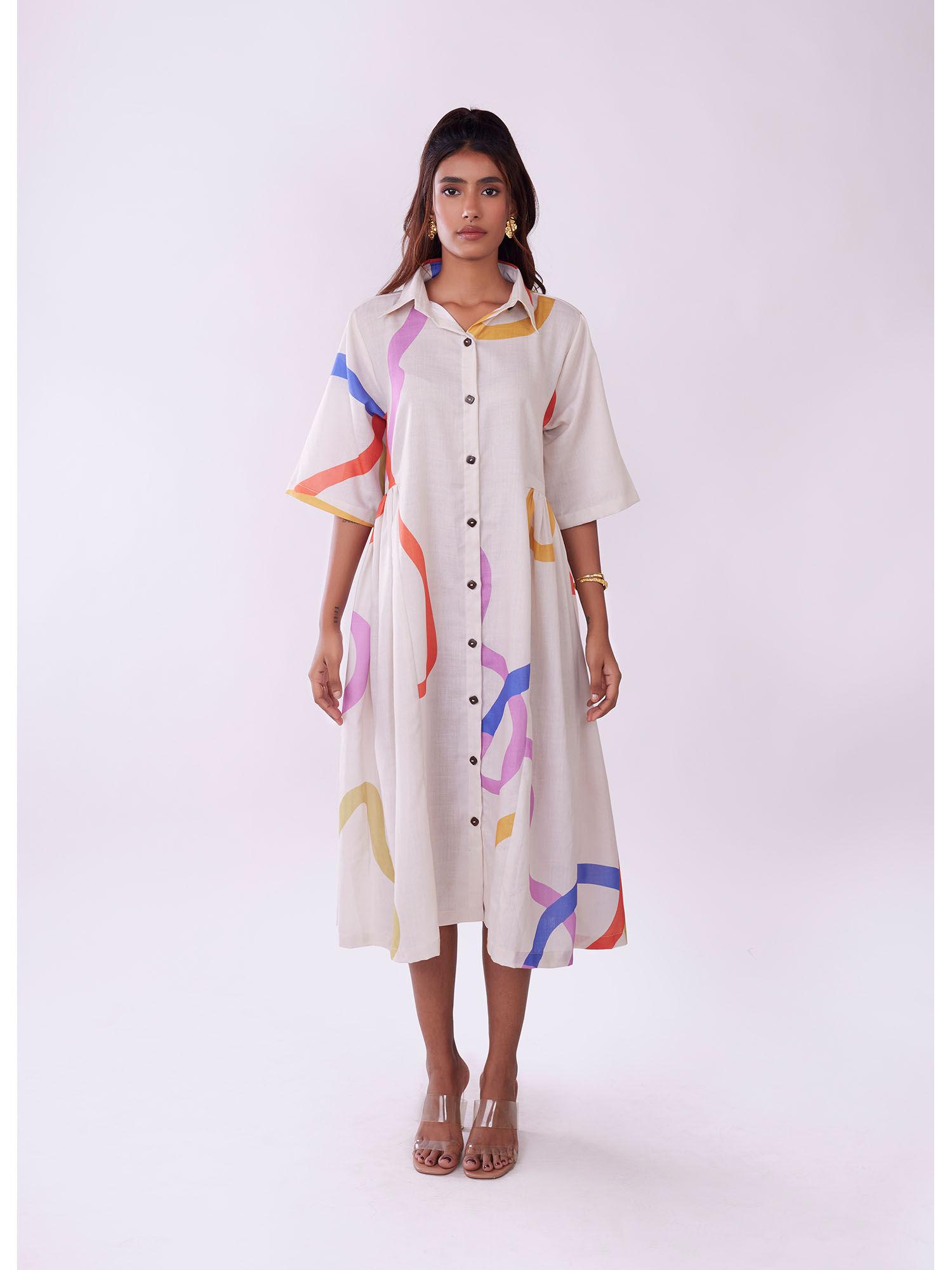 euphoria printed shirt dress