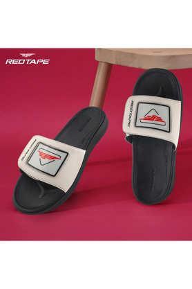 eva slip-on men's comfort slides - black & white