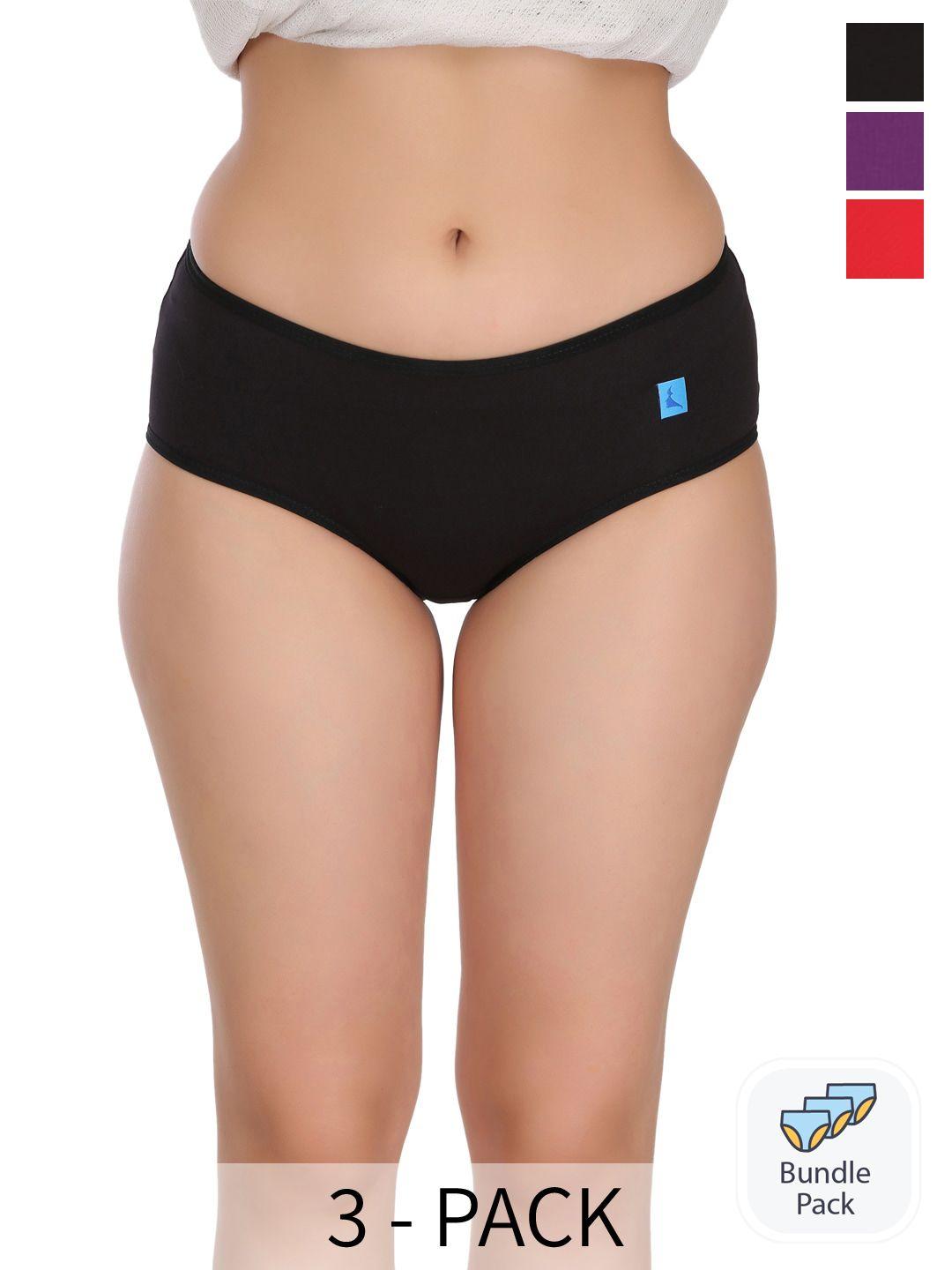 eve's beauty assorted pack of 3 hipster briefs