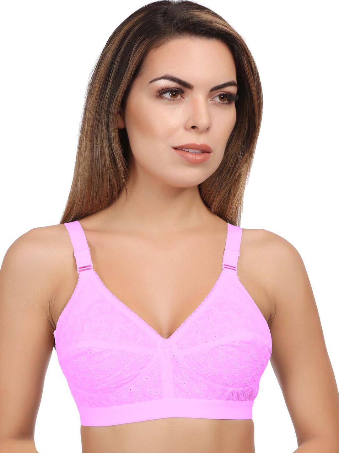 eve's beauty pink floral bra full coverage