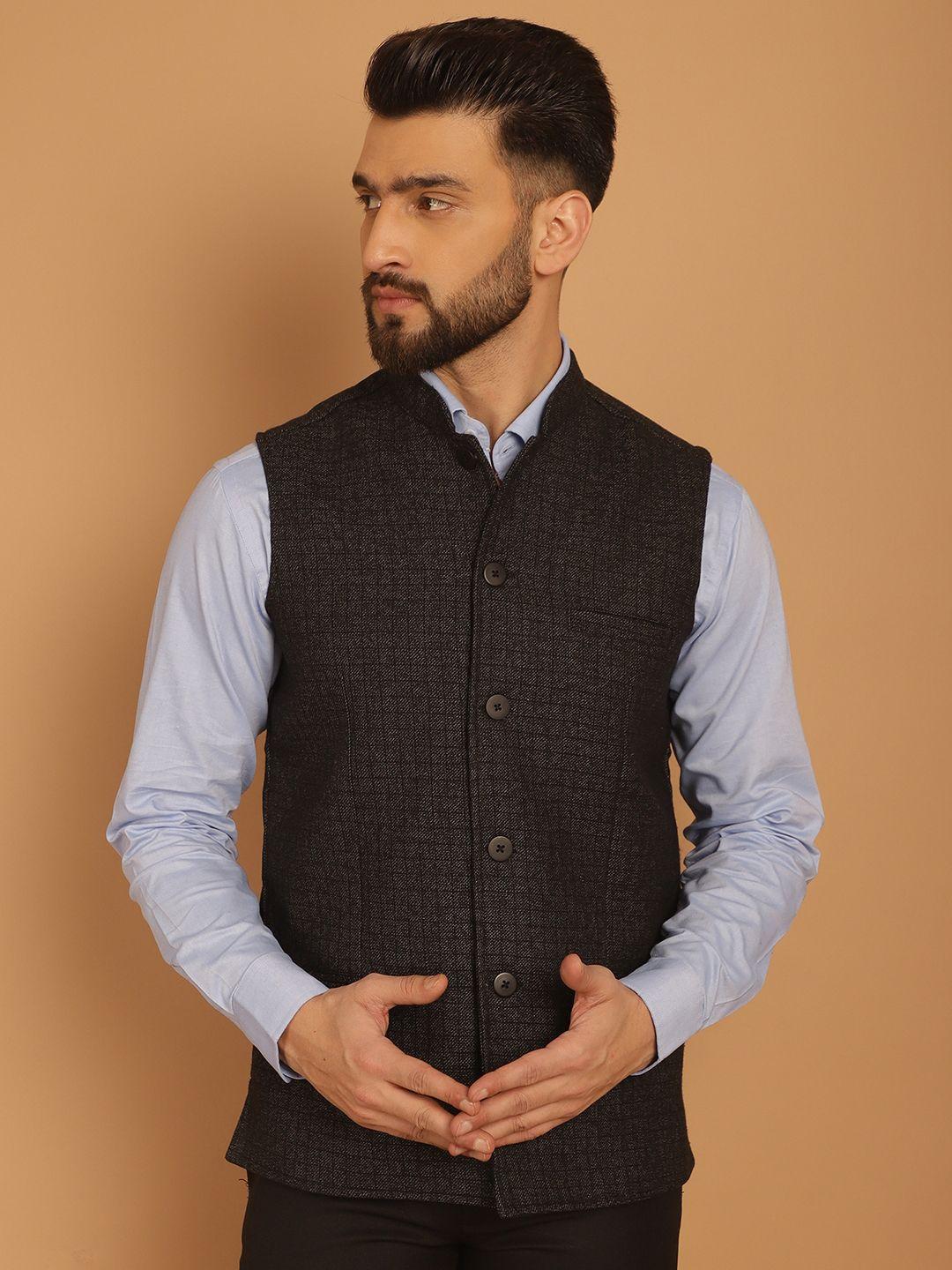 even checked pure woolen nehru jackets