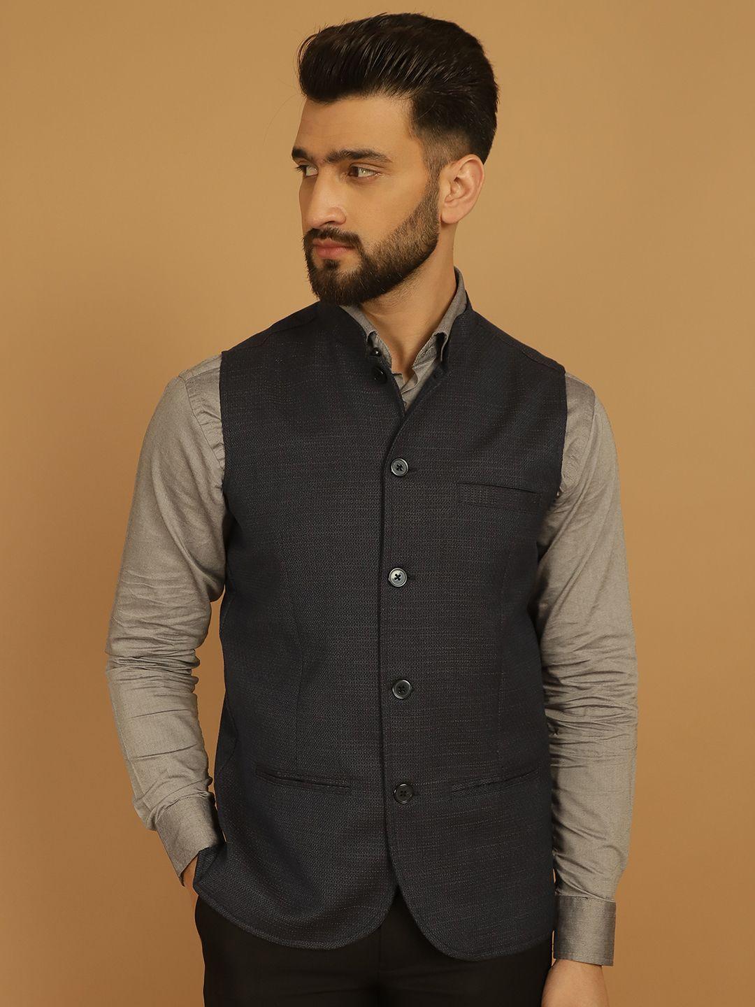 even mandarin collar nehru jacket