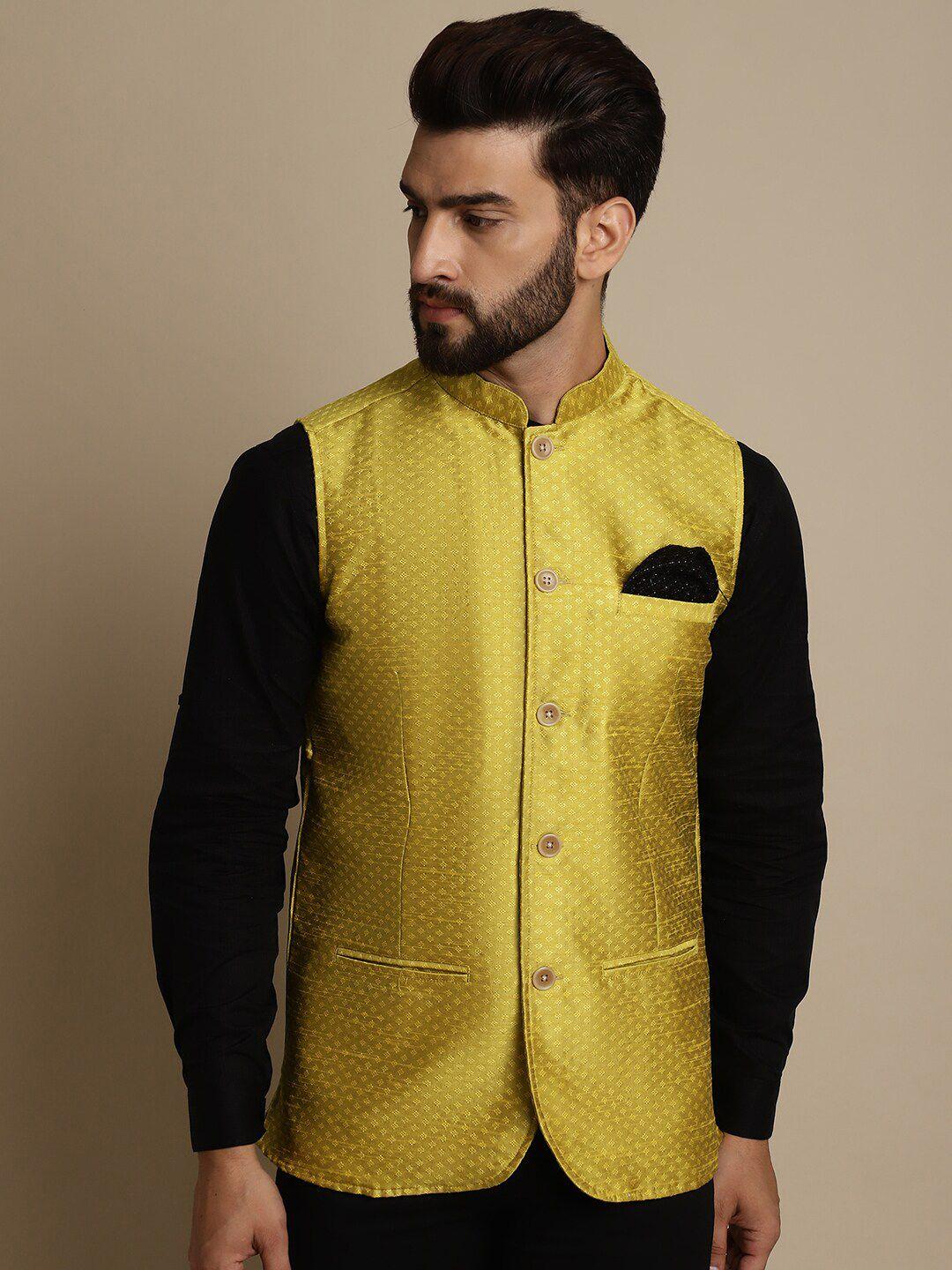 even woven design nehru jacket