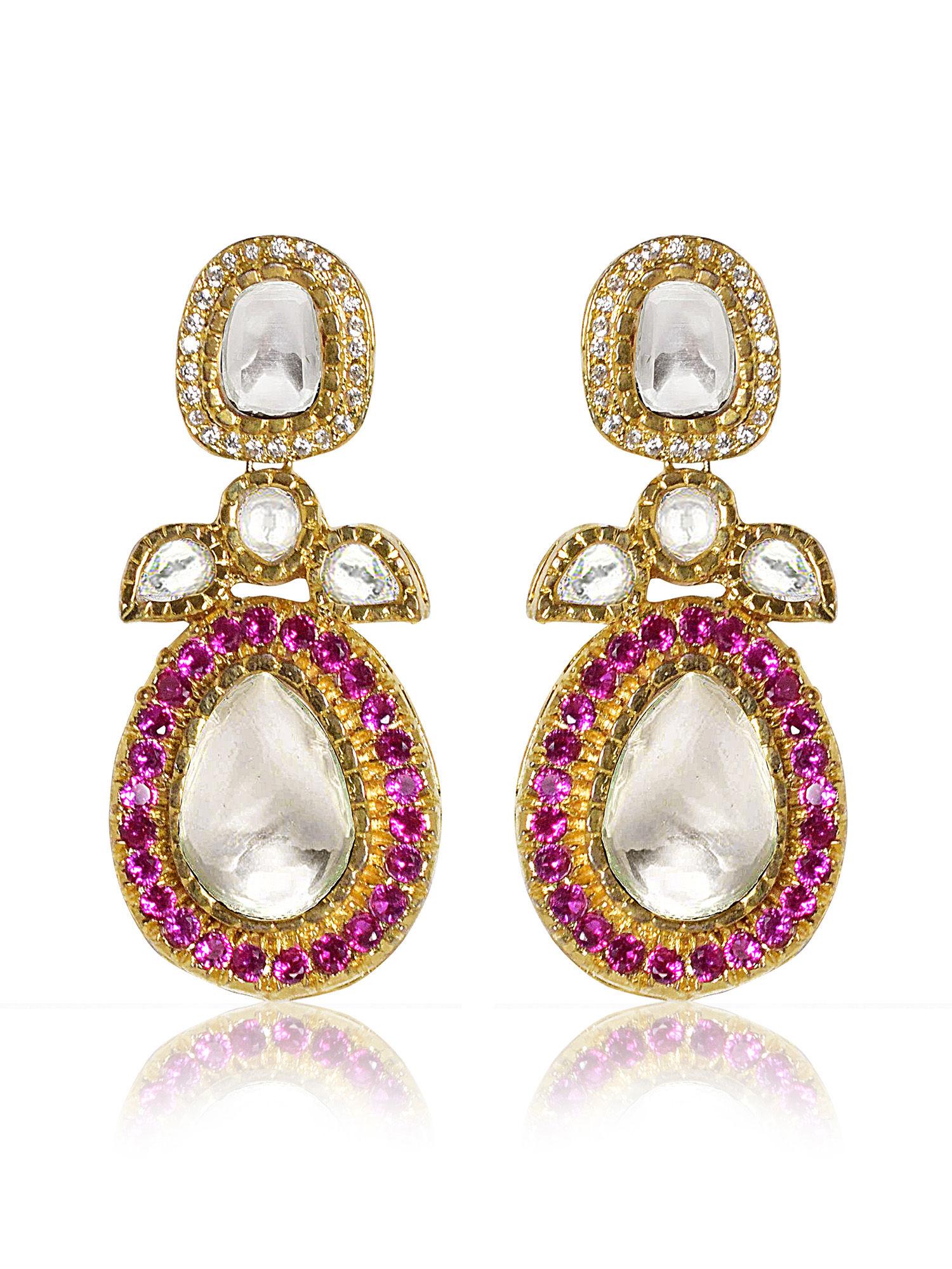 evening wear kundan earrings