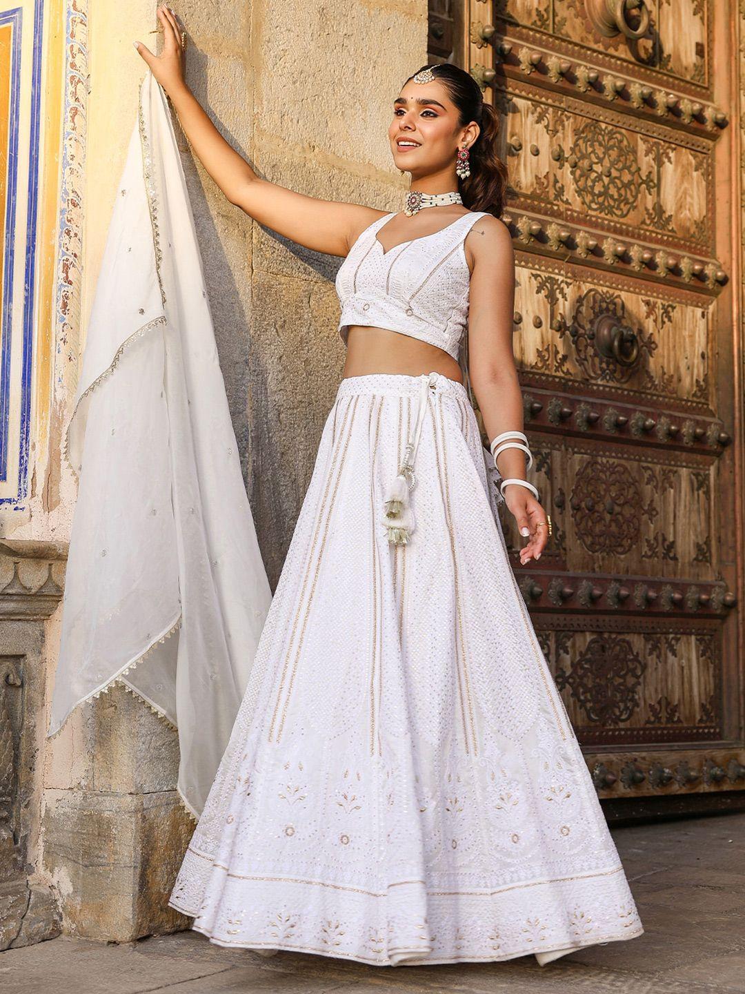 everbloom embroidered ready to wear lehenga & blouse with dupatta