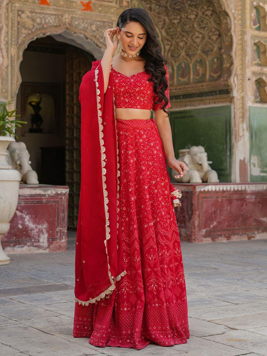 everbloom ethnic motifs embroiderd  ready to wear lehenga & blouse with dupatta