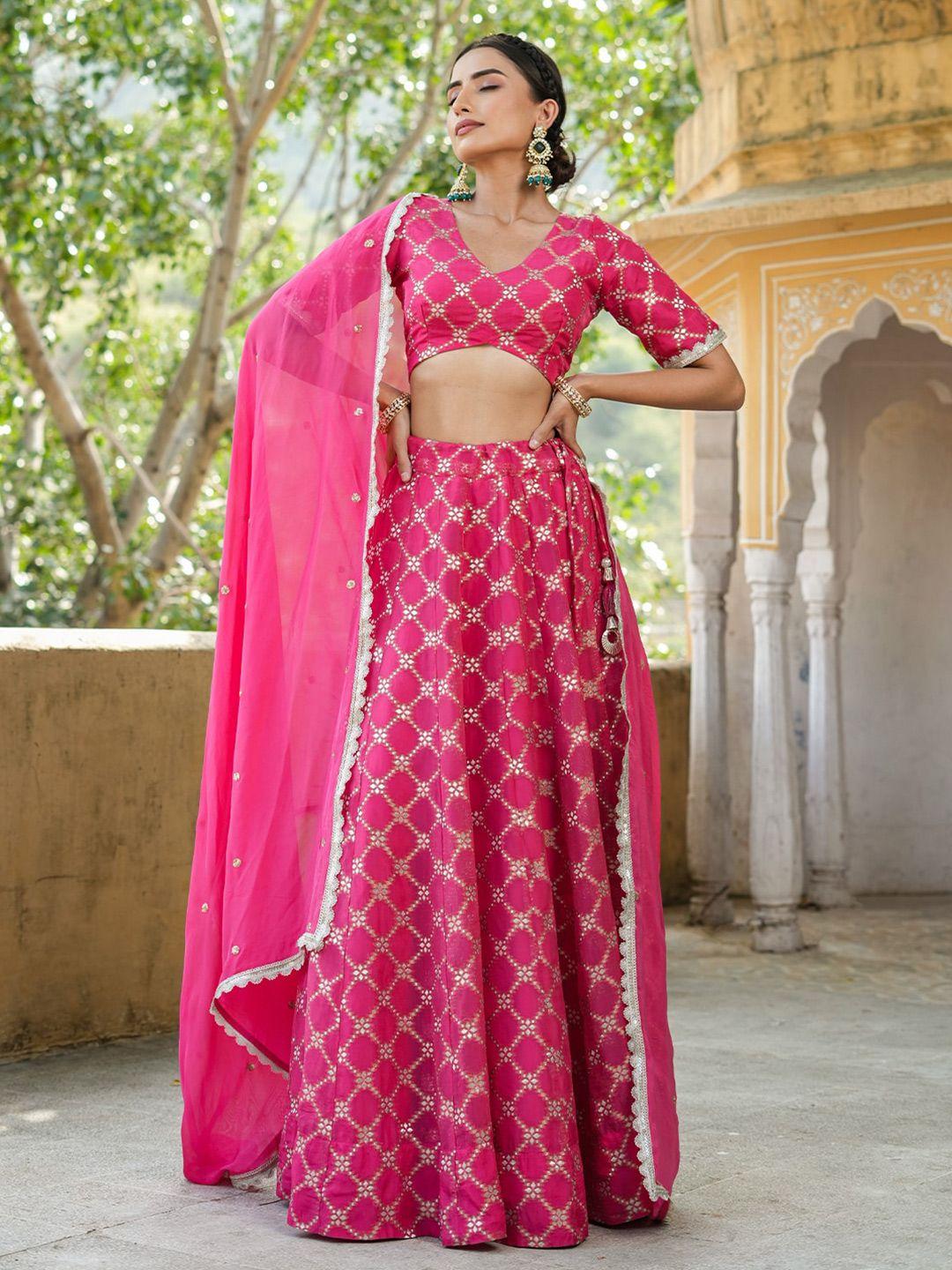 everbloom mirror work ready to wear lehenga & blouse with dupatta