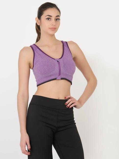 everdion purple non wired padded sports bra
