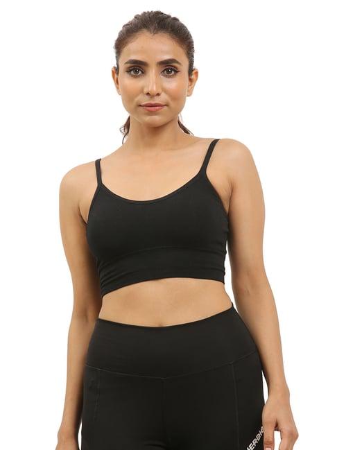 everdion black non wired padded sports bra