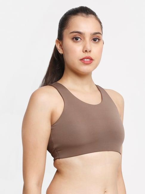 everdion brown essential racerback sports bra