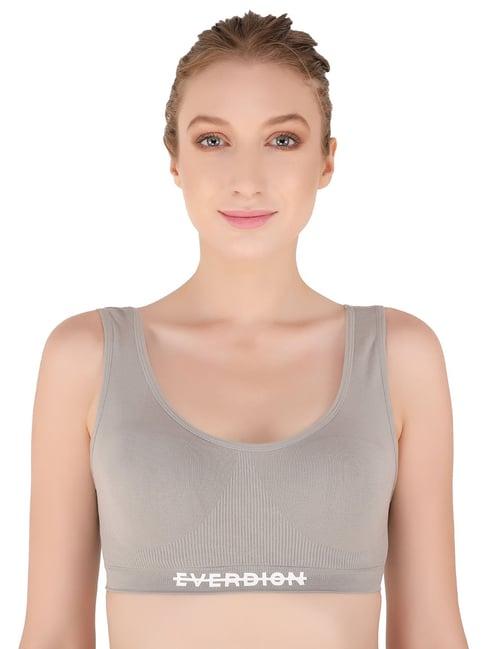 everdion grey non wired non padded sports bra