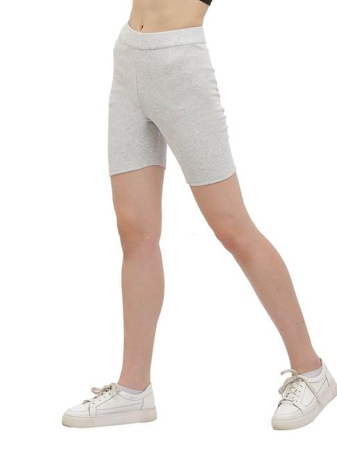 everdion grey textured slim fit shorts