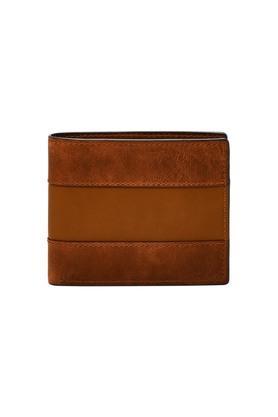 everett leather mens casual two fold wallet - ml4400210 - brown