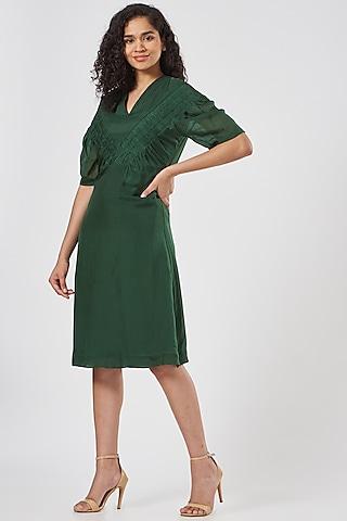 evergreen cupro midi dress