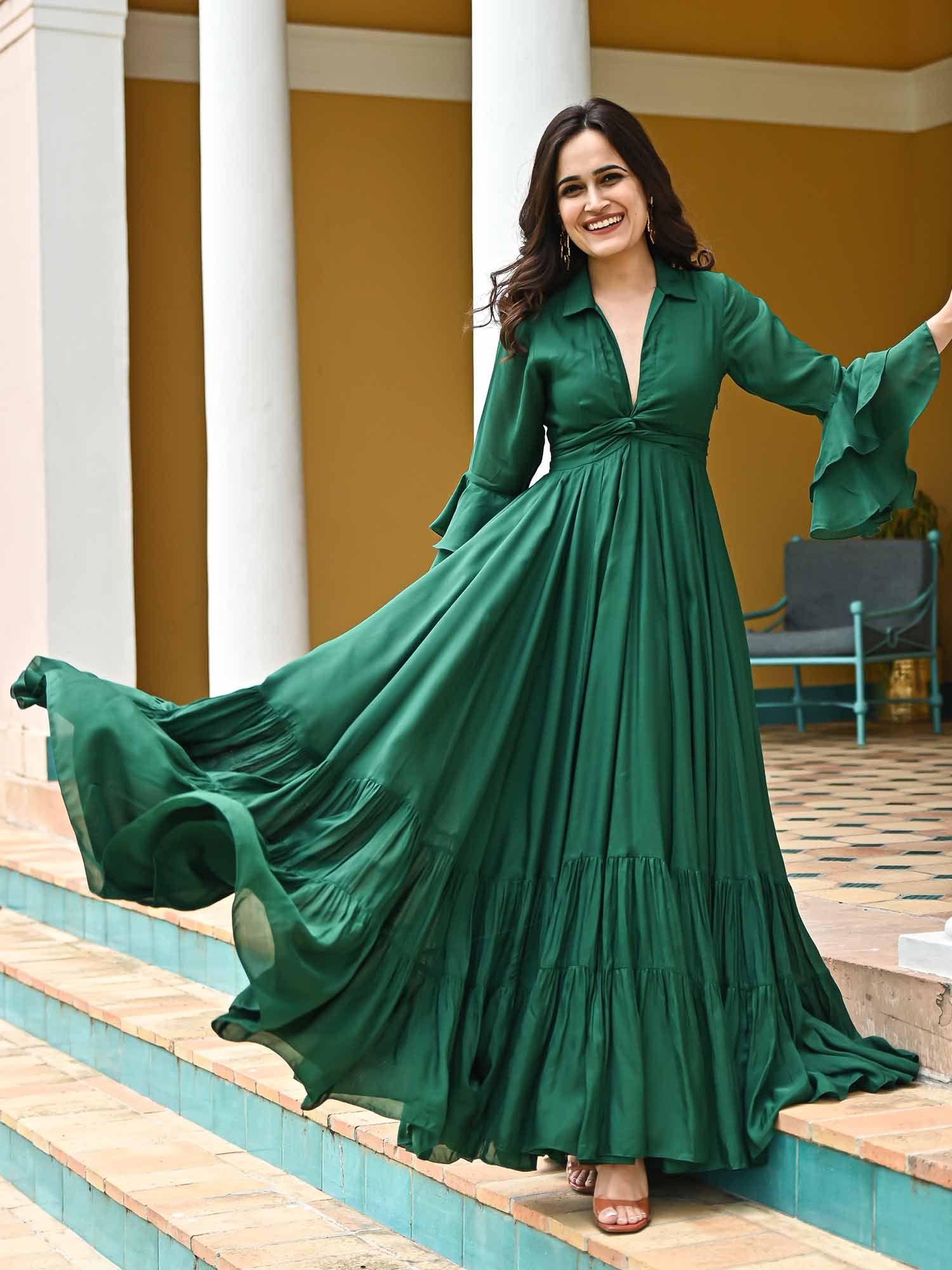 evergreen long dress