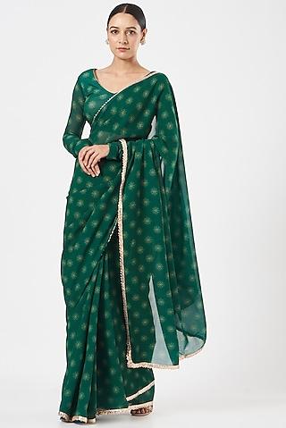 evergreen printed saree set