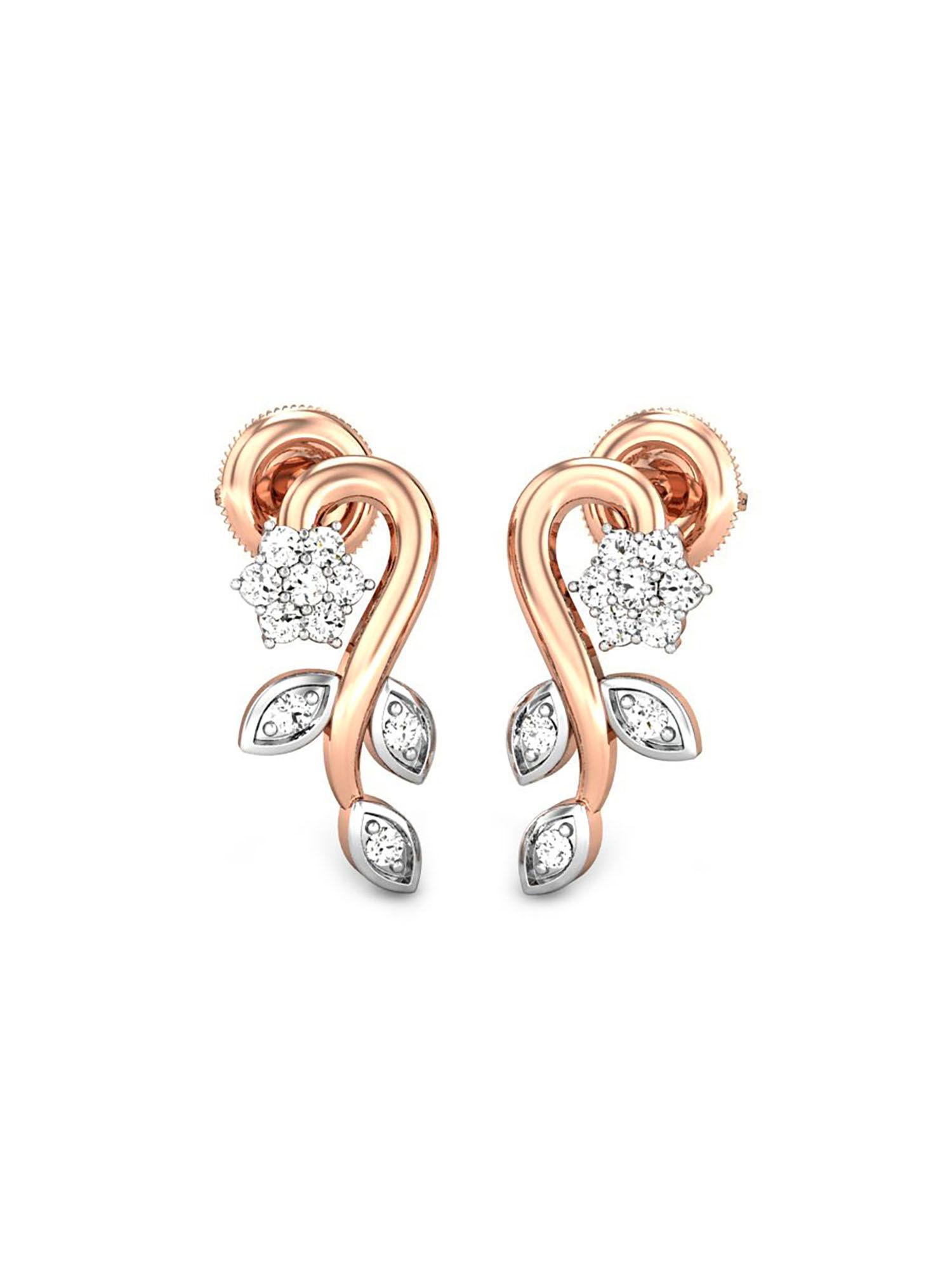 everlite collection 18k (750) rose gold earrings for women