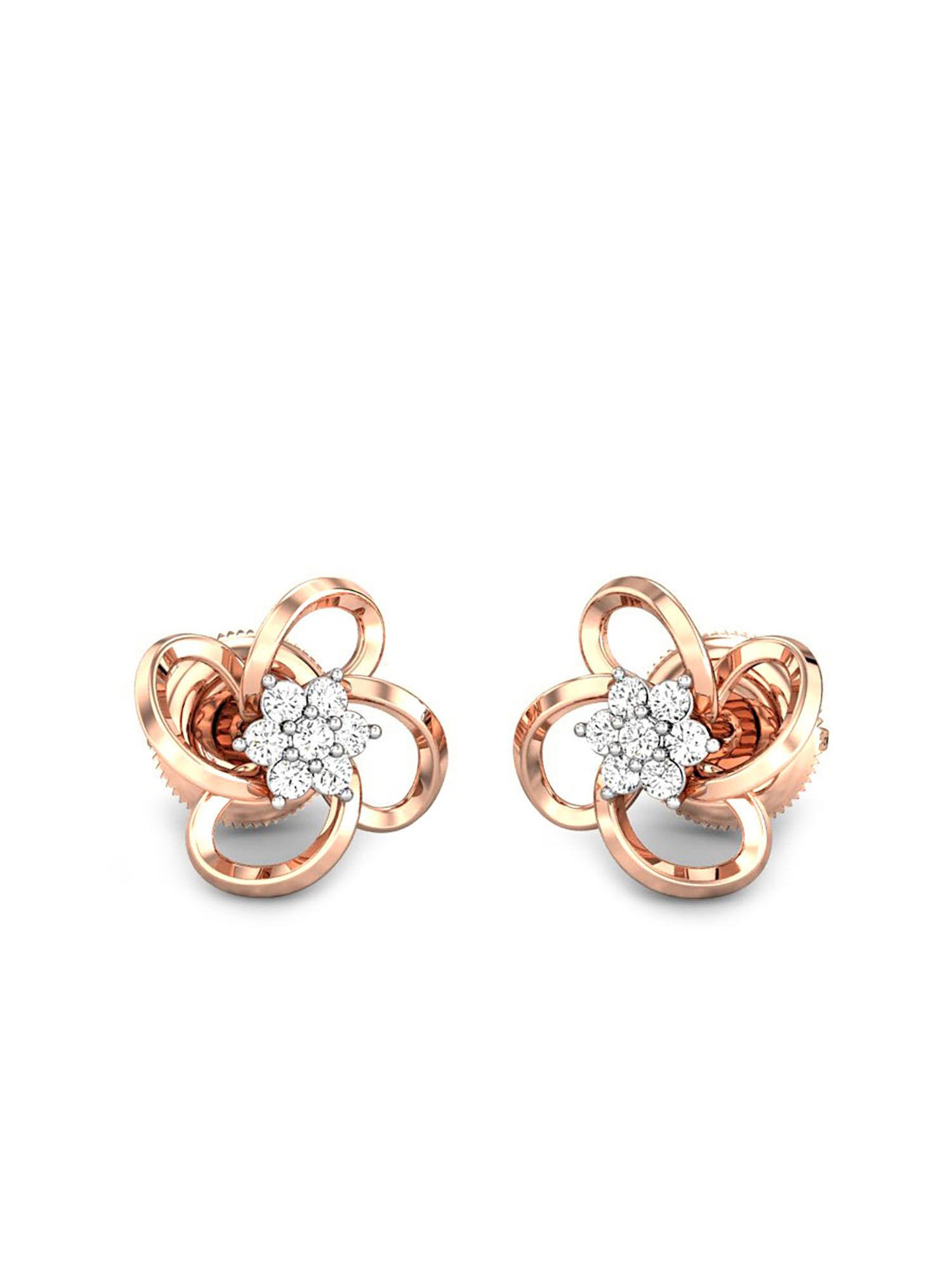 everlite collection 18k (750) rose gold earrings for women