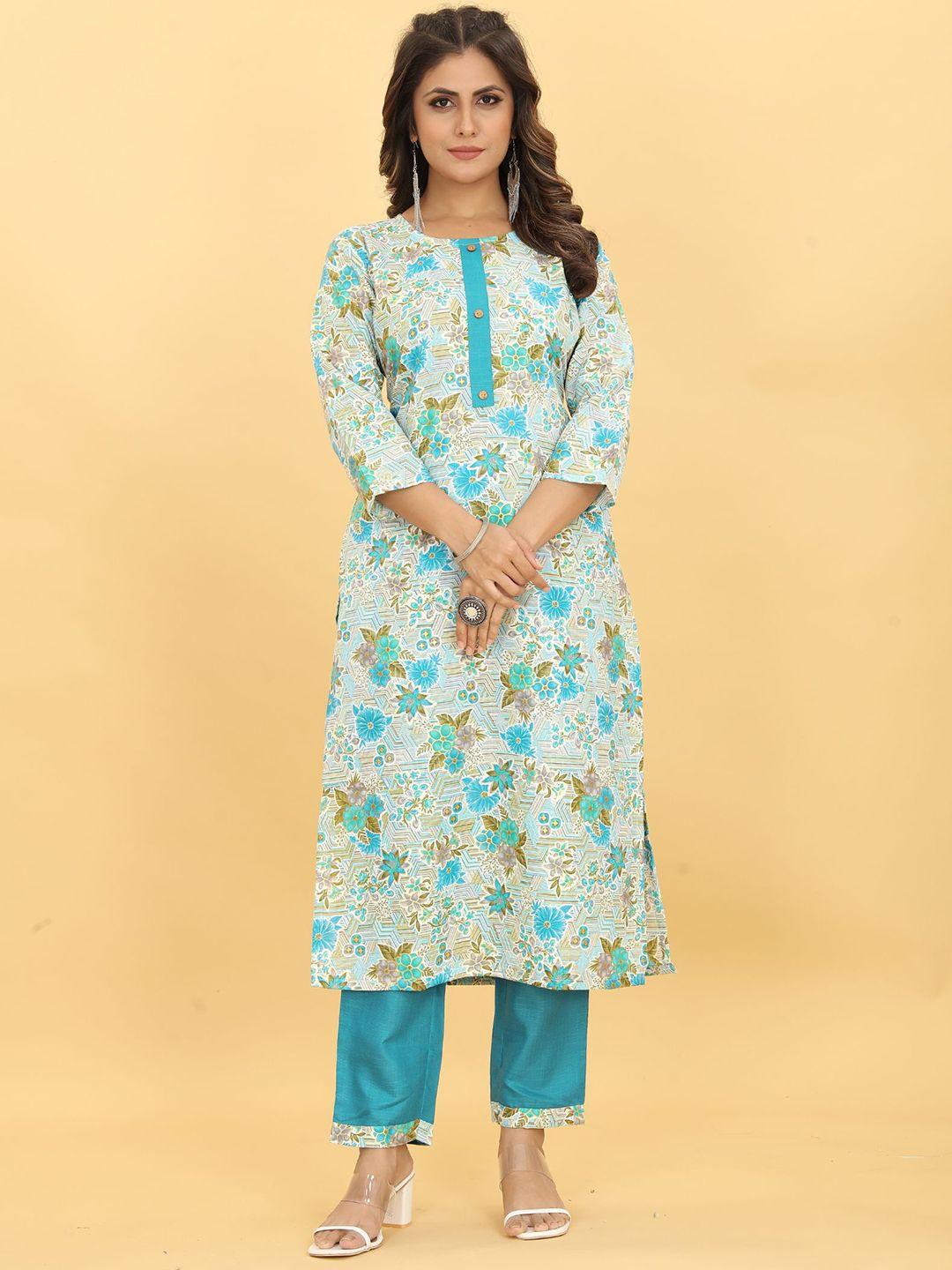 evermore floral printed kurta with trousers