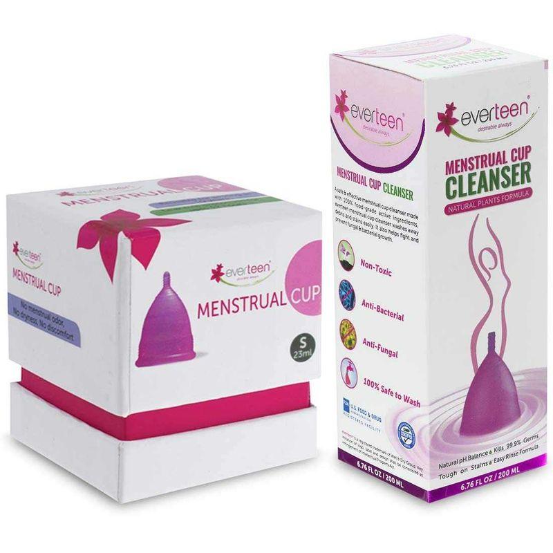 everteen menstrual cup small and menstrual cup cleanser natural plants formula