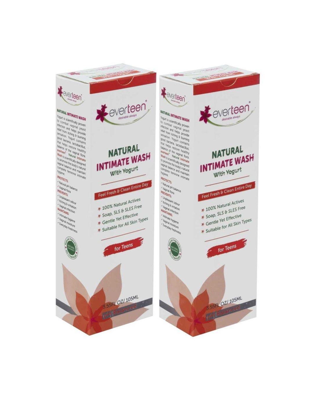 everteen woman pack of 2 natural intimate wash with yogurt-105ml each