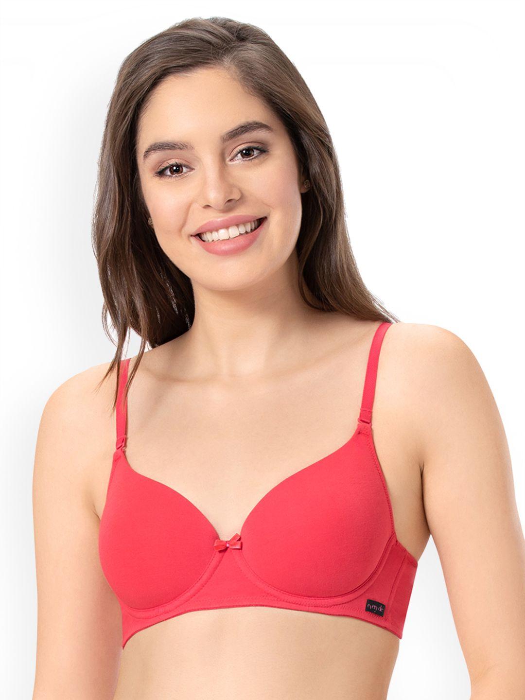 every de by amante pink underwired lightly padded t-shirt bra eb010