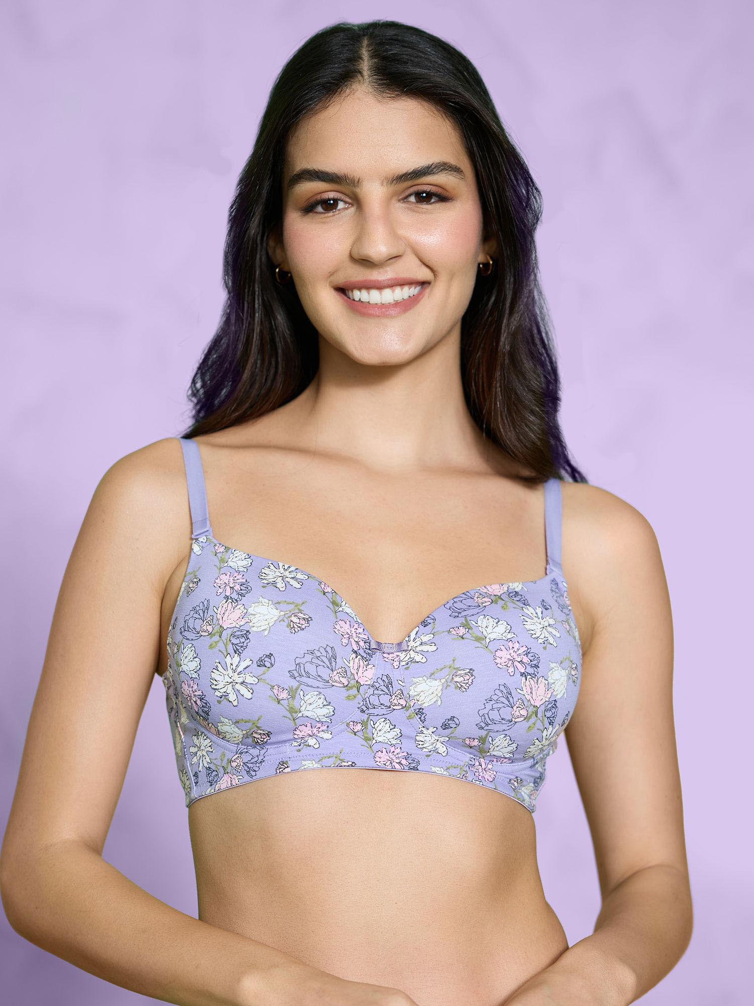 everyday delicate floral bra-light blue-nyb274