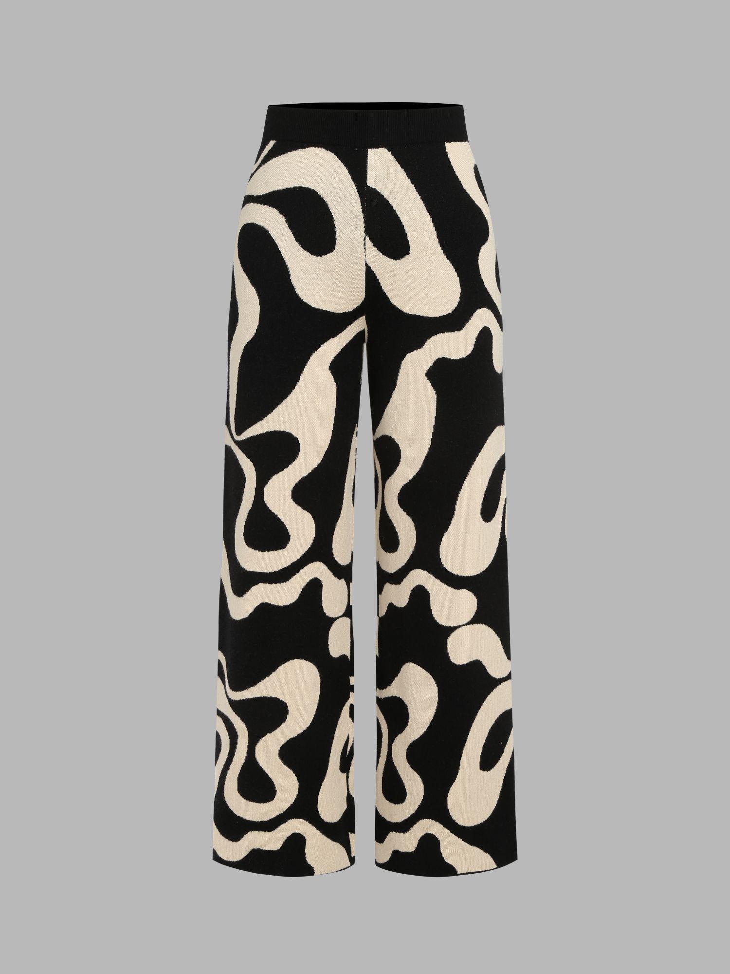 everyday illusion psychedelic swirl knit trousers