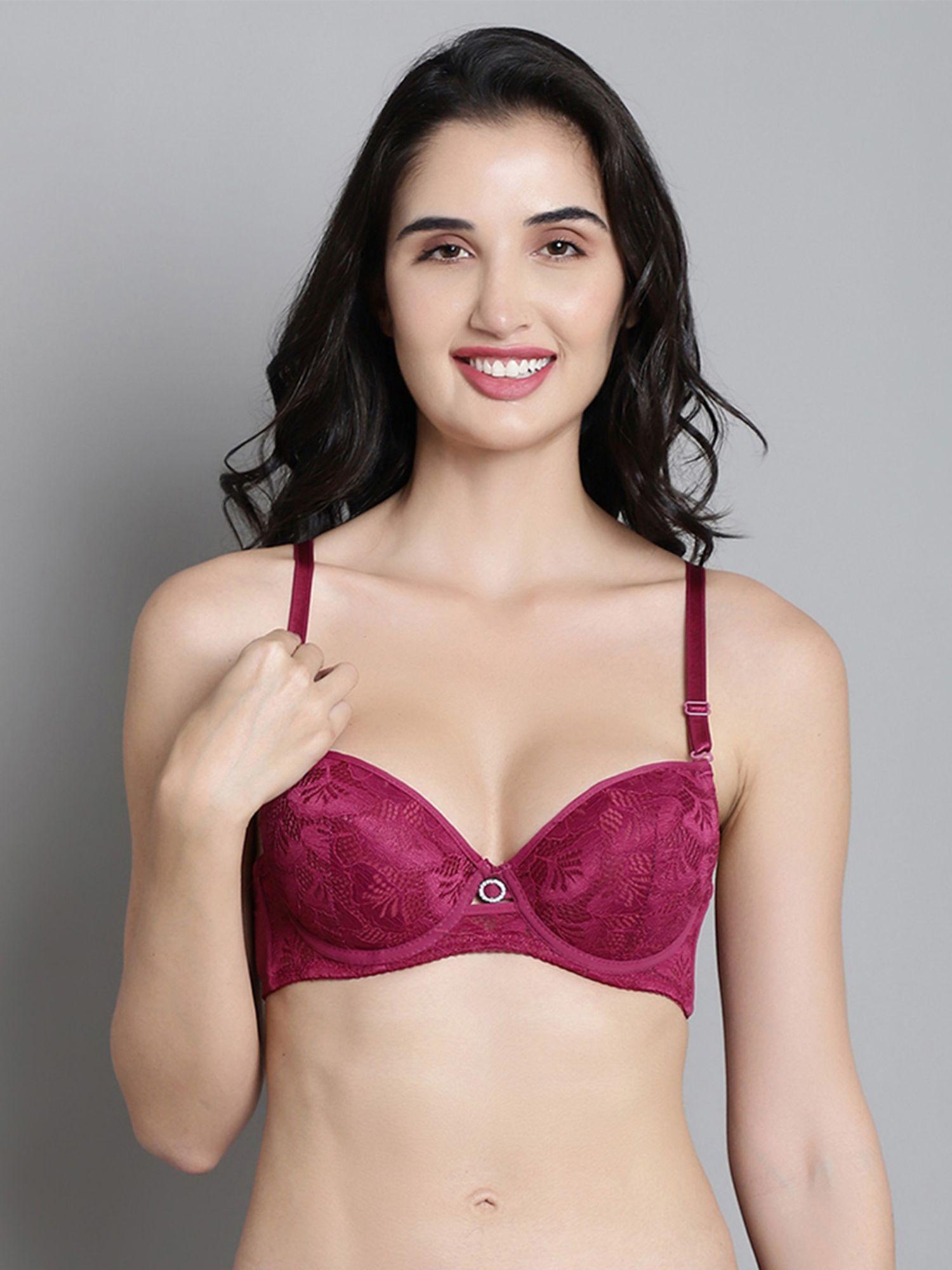 everyday opulence lace brassiere maroon