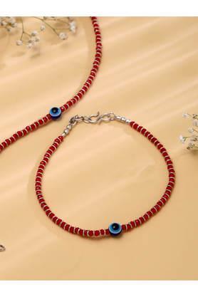 evil eye anklet with red beads