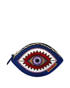 evil eye shaped embroidered waist bag