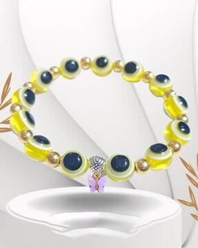 evil-eye beaded stretch bracelet