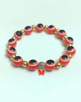 evil-eye beaded stretch bracelet