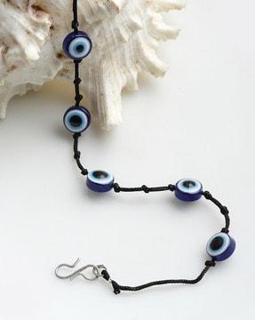 evil eye beaded thread handcrafted anklet