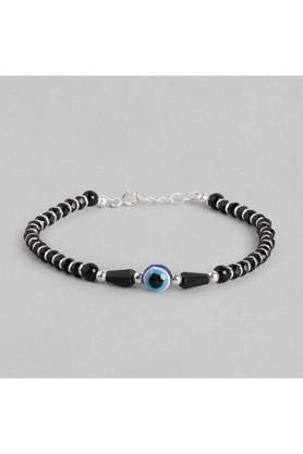 evil eye black beads 925 sterling silver bracelet