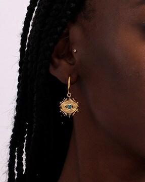 evil-eye enamel hoop earrings