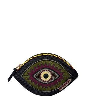 evil eye shaped embroidered waist bag