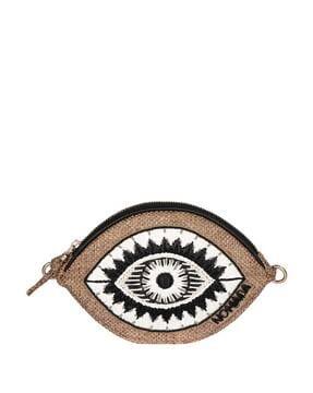 evil eye shaped embroidered waist bag