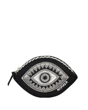 evil eye shaped embroidered waist bag