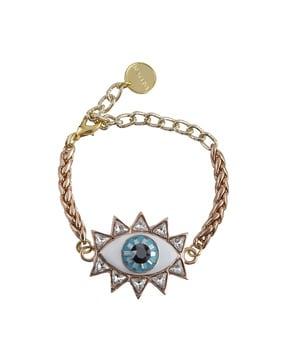 evil eye stone-studded link bracelets