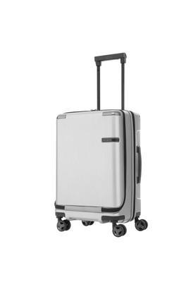 evoa polycarbonate tsa 8 wheels trolley - grey