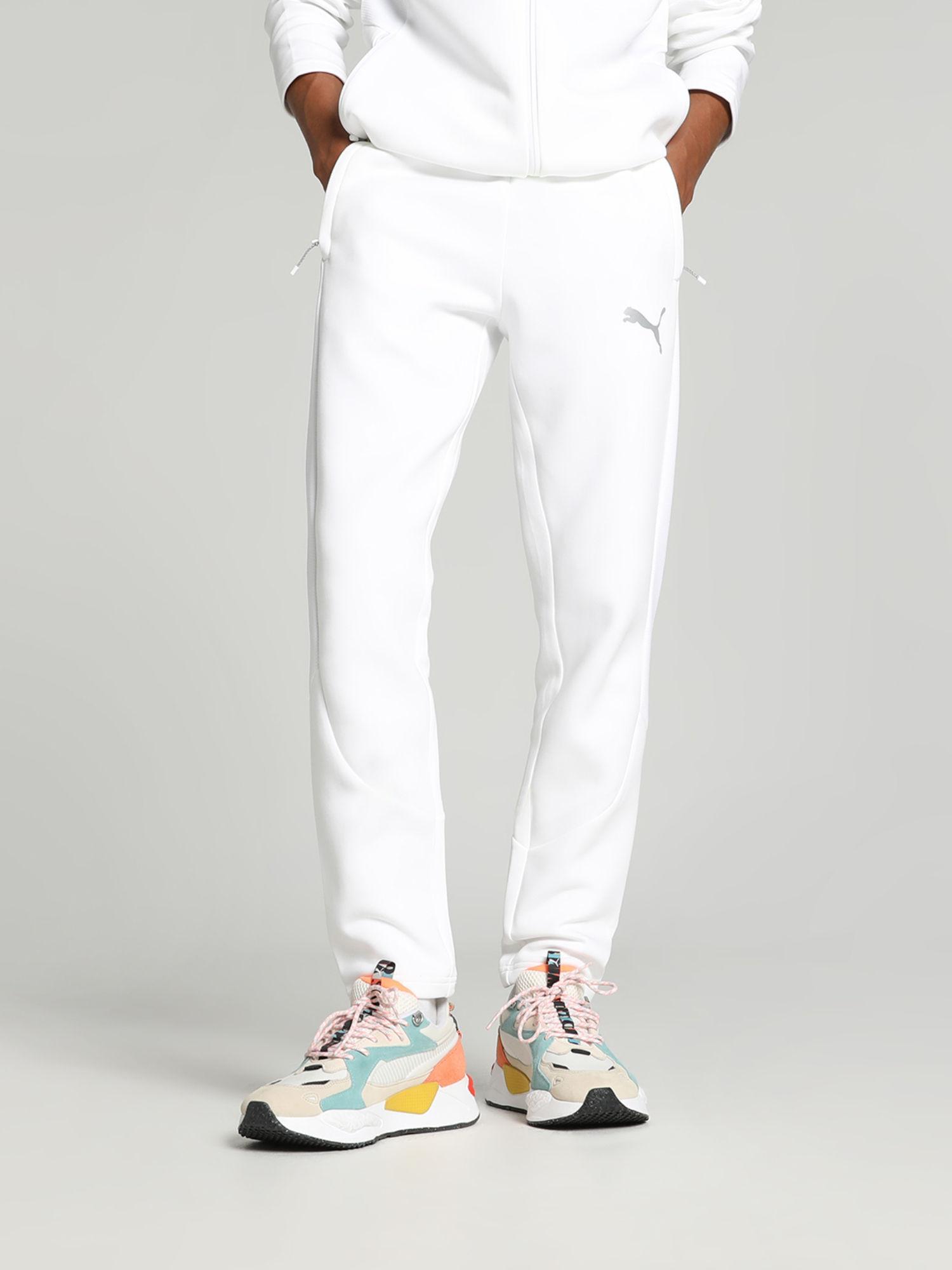 evostripedk mens white trackpant