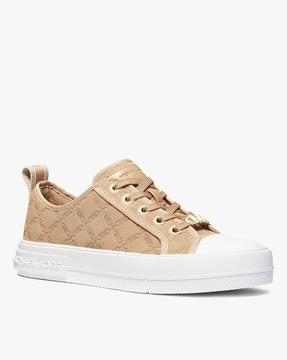 evy empire logo-embossed suede lace-up sneakers