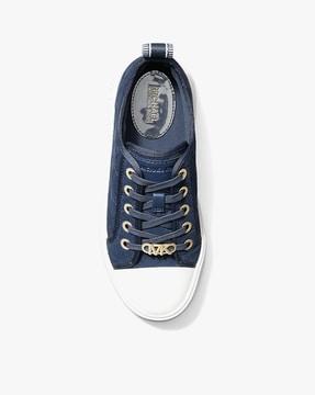 evy empire logo-embossed suede lace-up sneakers