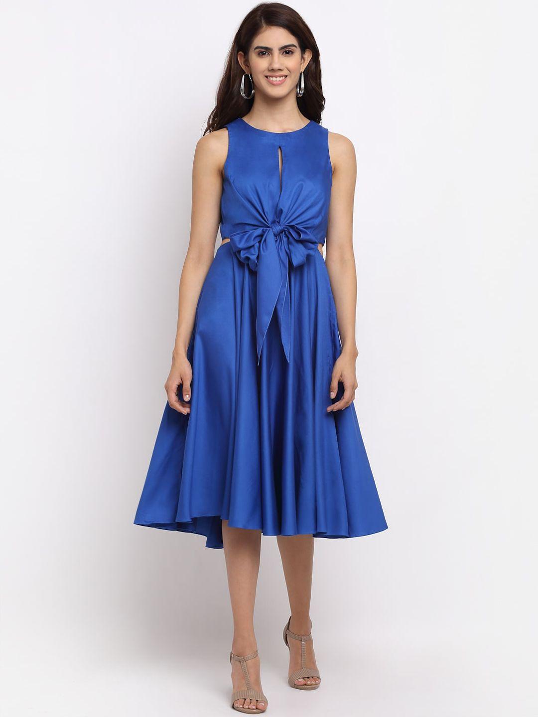 ewoke blue tie up dress dress